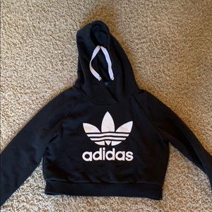 cropped black adidas hoodie